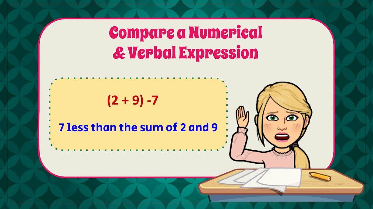 Compare a Numerical and Verbal Expression